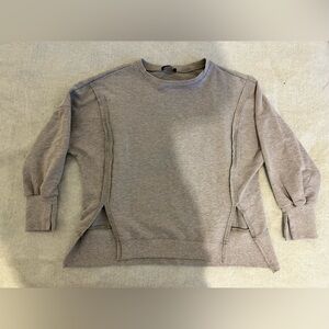 Women’s grey side split crewneck